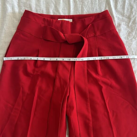 Boden Wide Leg Belted Pants Long Trouser Red Size 6 Long - Picture 7 of 9
